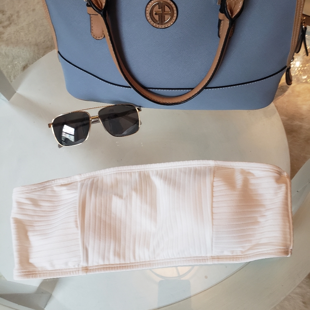 A&F white strapless or not bathing suit top NEW!